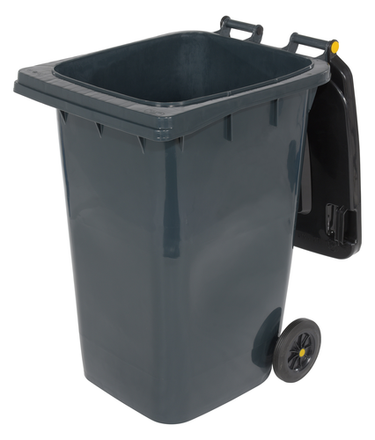 High Density Polyethylene 64 Gallon Trash Can Gray